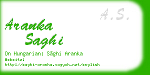 aranka saghi business card